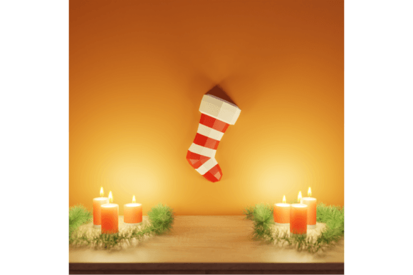 3D Papercraft Christmas Stocking for Local Brand Identity