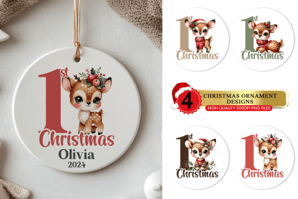 Baby’s 1st Christmas Ornament - Fawn in Crafts