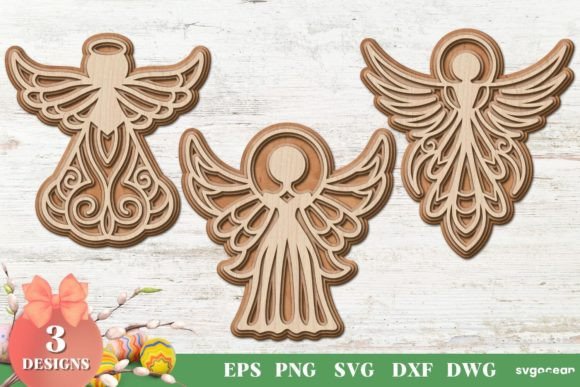 Christmas Angels Laser Cut Files for Winter Amp Branding
