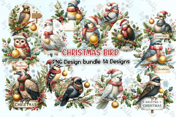 Christmas Bird Clipart PNG for Modern Illustrations