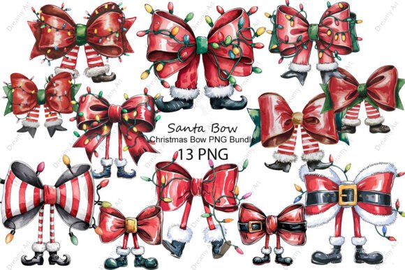 Christmas Bow PNG Bundle, Santa Bow PNG: Editorial Review for Illustrations