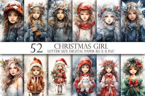 Christmas Girl 52 Digital Paper Review