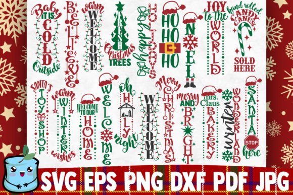 Christmas Porch Signs Bundle for Crafts and Branding
