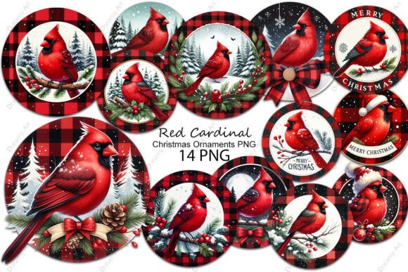 Christmas Red Cardinal Ornaments PNG Review