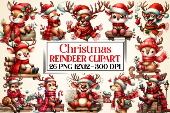 Christmas Reindeer Clipart Set: A Review for Illustrations