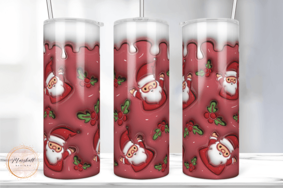 Christmas Santa 3D Inflated Tumbler Wrap Review for Print Templates