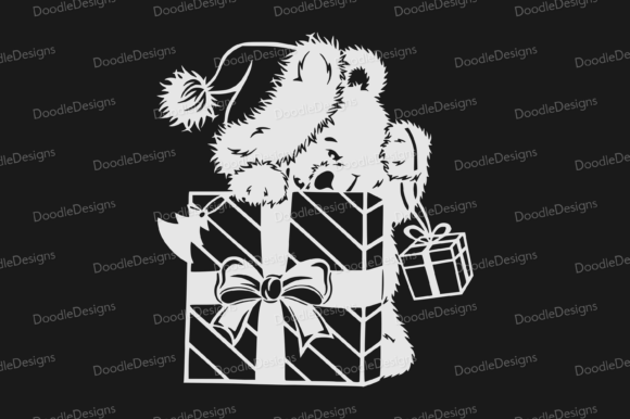 Christmas Teddy Bear Svg in Crafts