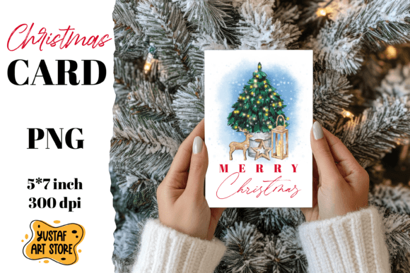 Merry Christmas Card . Christmas Tree Wa: Modern Illustrations for Branding