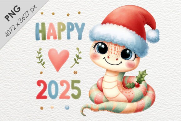 New Year Snake PNG Watercolor Clipart Review
