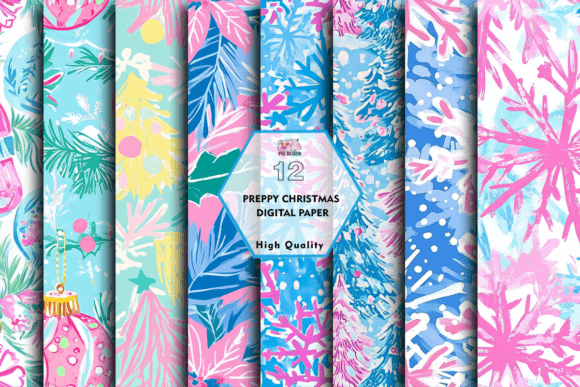 Preppy Christmas Digital Paper Clipart Review