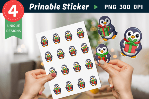 Review: Christmas Penguin Sticker, Holiday PNG for Embroidery