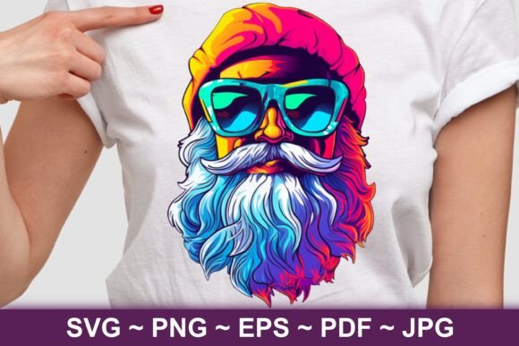 Santa with Sunglasses Pop Art Illustrations Review