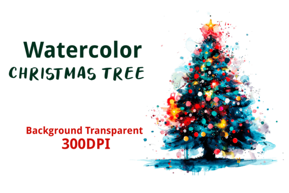 Watercolor Christmas Tree 9: Premium Illustrations for Modern Publishing