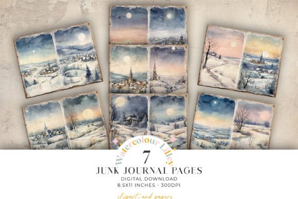 Winter Christmas Junk Journal BiFold: A Designer's Review of Backgrounds