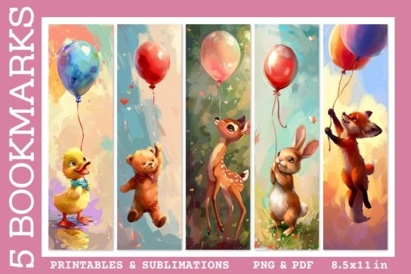 Woodland Nursery Bookmarks Fox Bear Duck