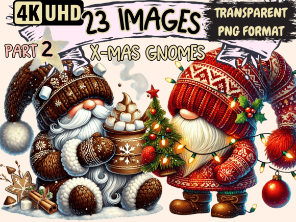 X-Mas Gnomes Clipart P2 Review for Seasonal Illustrations