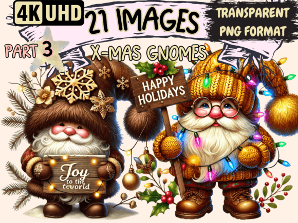 X-Mas Gnomes Clipart P3 Review for Illustrations and Sellers